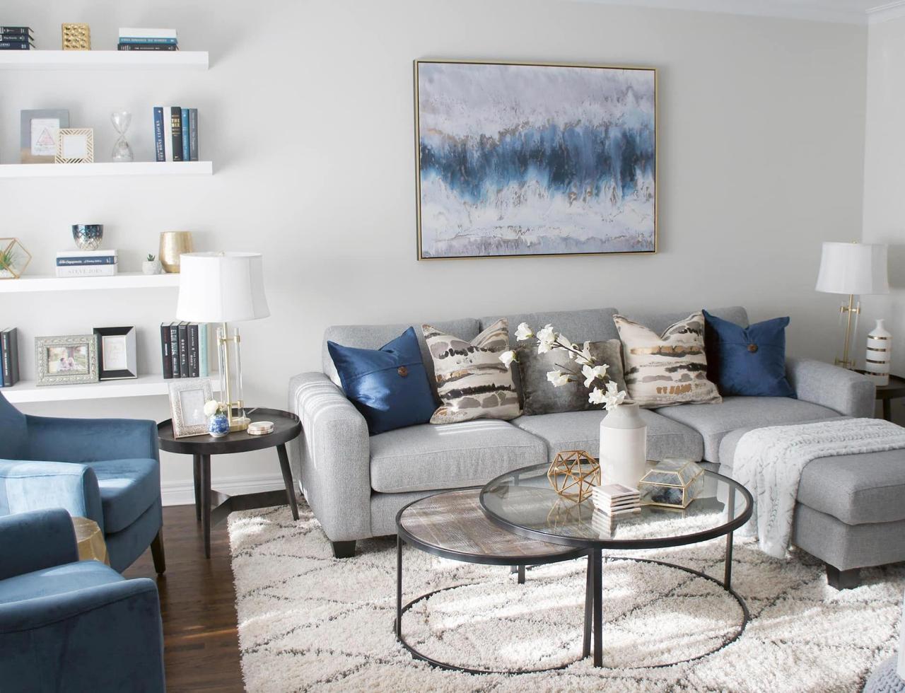 Grey Blue Living Room