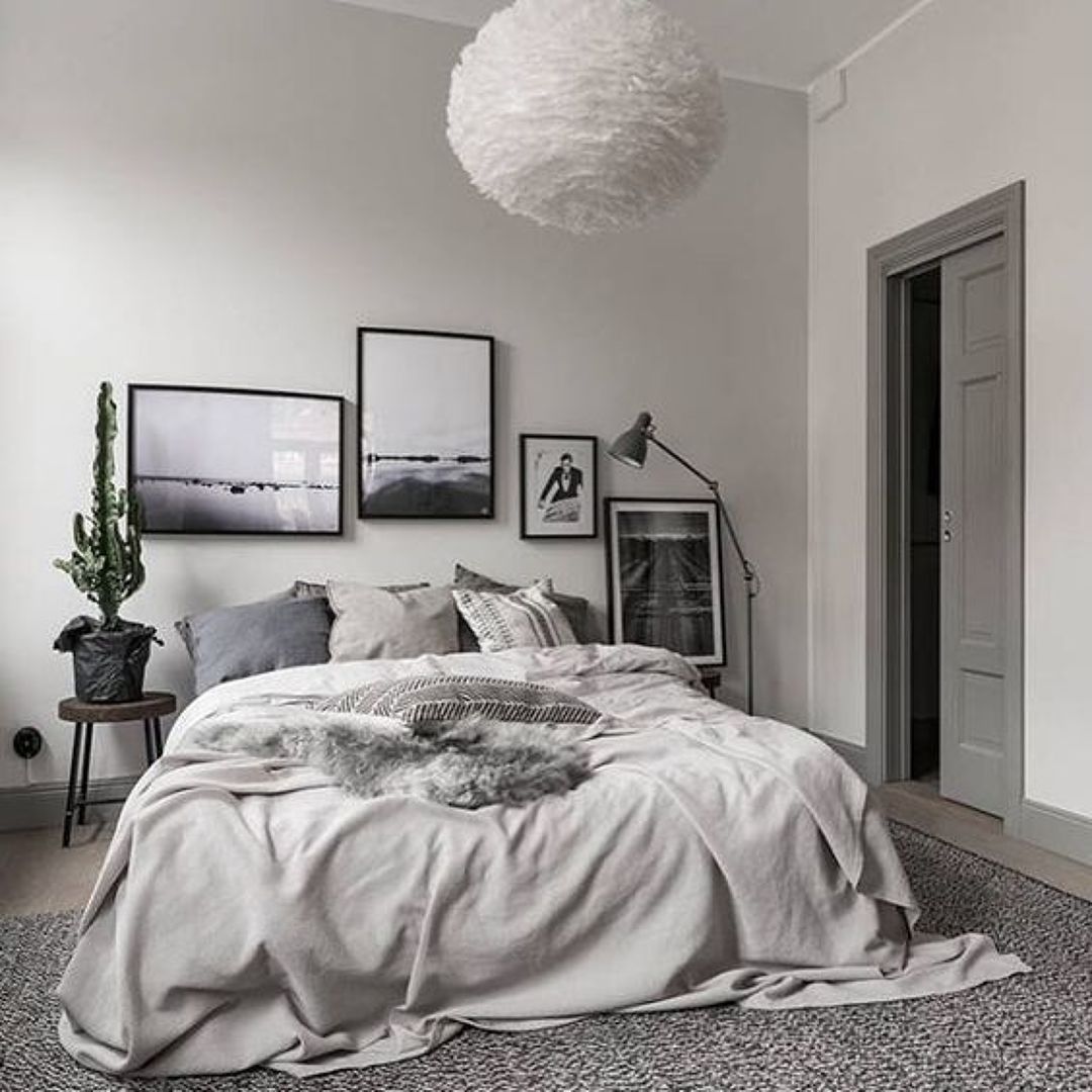 Kamar slaapkamer scandinavian dekorasi wand apartment lijsten wooninspiratie dinding minimalis istimewa 3x3 kecil respaldo cutypaste dekorrumah lucu besten grauen schlafzimmer