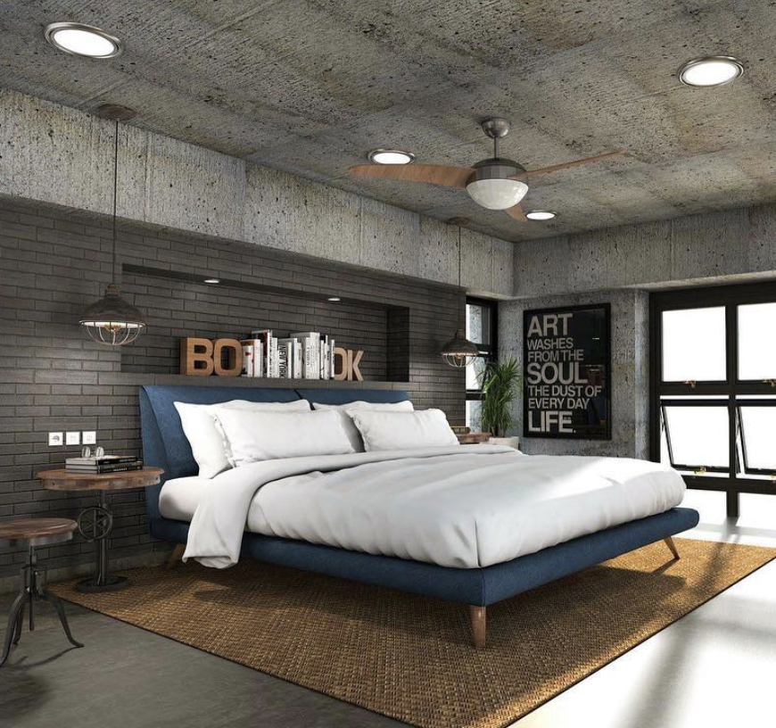 Industrial Chic Bedroom Design Inspiration