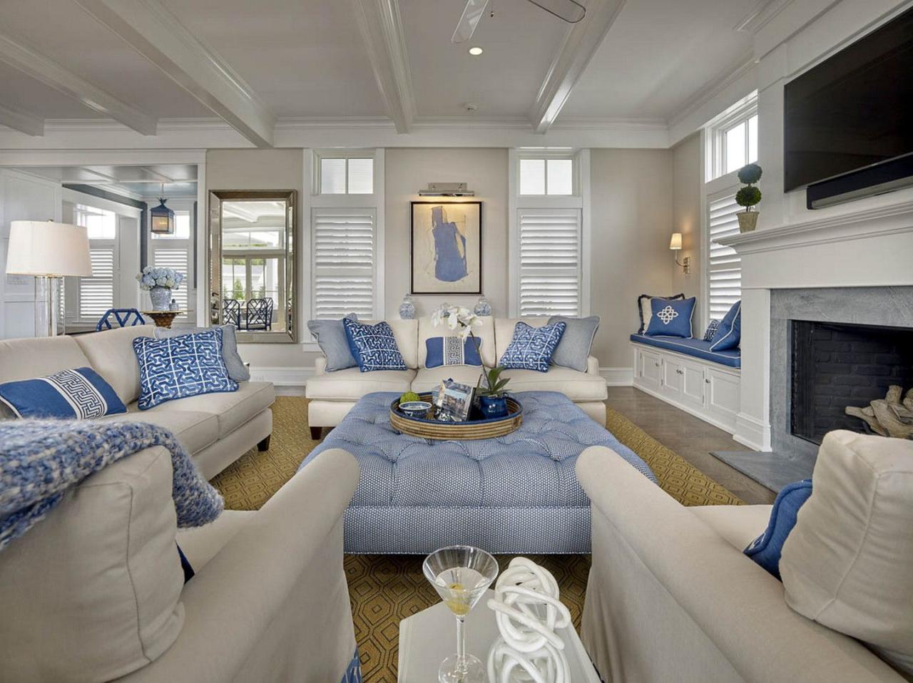 Living room beach style chic decoration