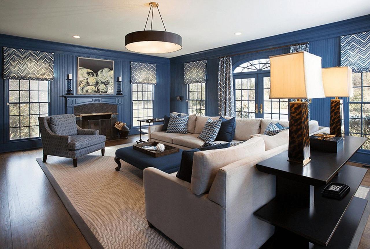 Navy Blue And White Living Room Ideas