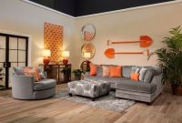 Gray And Orange Living Room