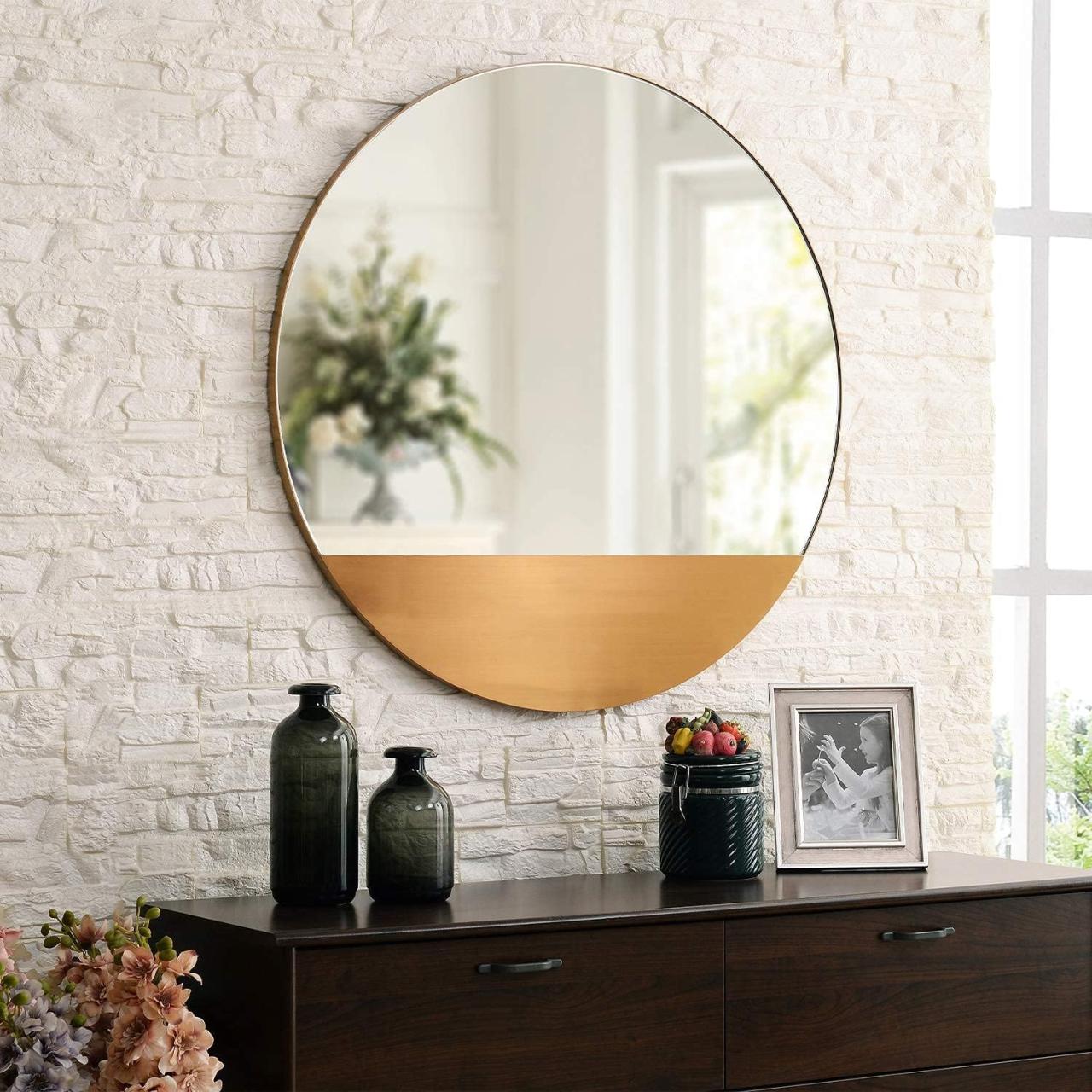 Round wall mirrors mirror big living room collection