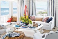 Coastal living room cottage beach rooms nautical decor island house interior paint rhode style colors furniture designs themed wall color