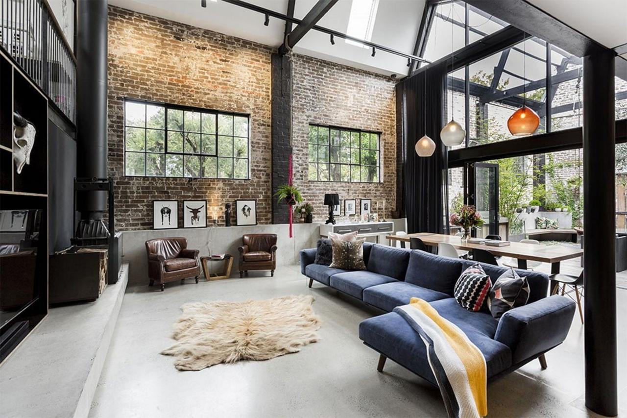 Industrial room living rustic style interior brick concrete exposed decor ceiling modern guide designing essentials beams urban vintage kate faded