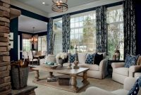 Navy And Brown Living Room