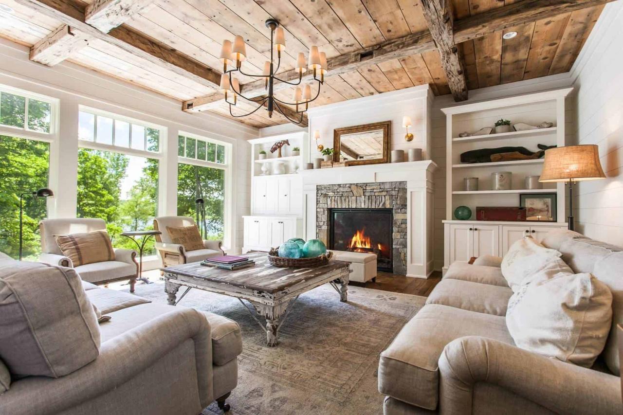 Rustic room living sophisticated designs rooms wood stone turn fireplace mountain down style won focal point great family architectureartdesigns houzz