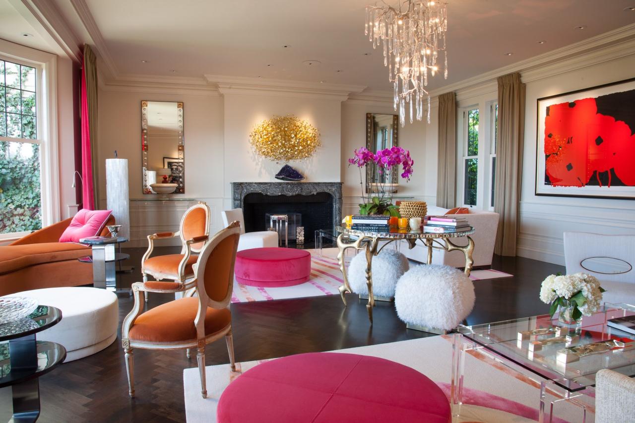 Living room glamorous luxurious interior decor