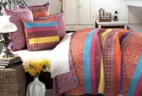 Boho decor set quilt lush piece stripe bedding bohemian fuchsia queen quilts coverlets style chic overstock sets pattern duvet comforter