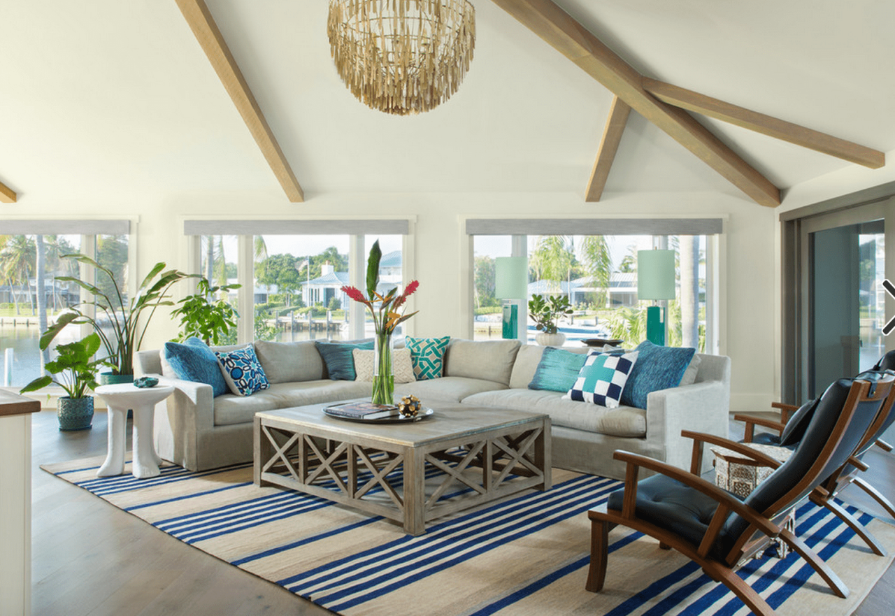 Coastal Contemporary: Modern Beach House Living Room Design Ideas