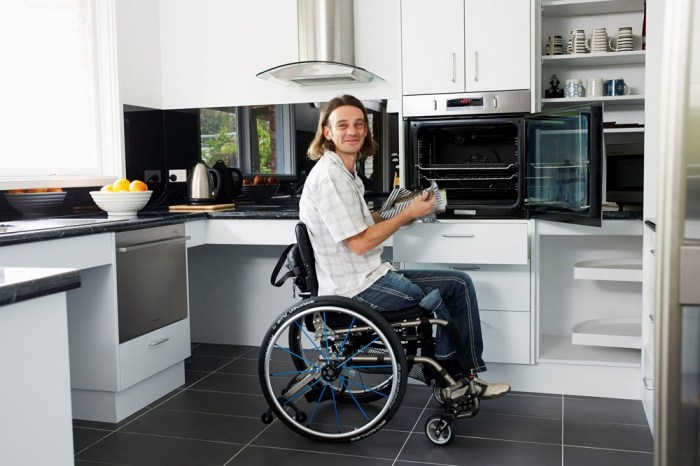 Accessible wheelchair rancher house kitchen