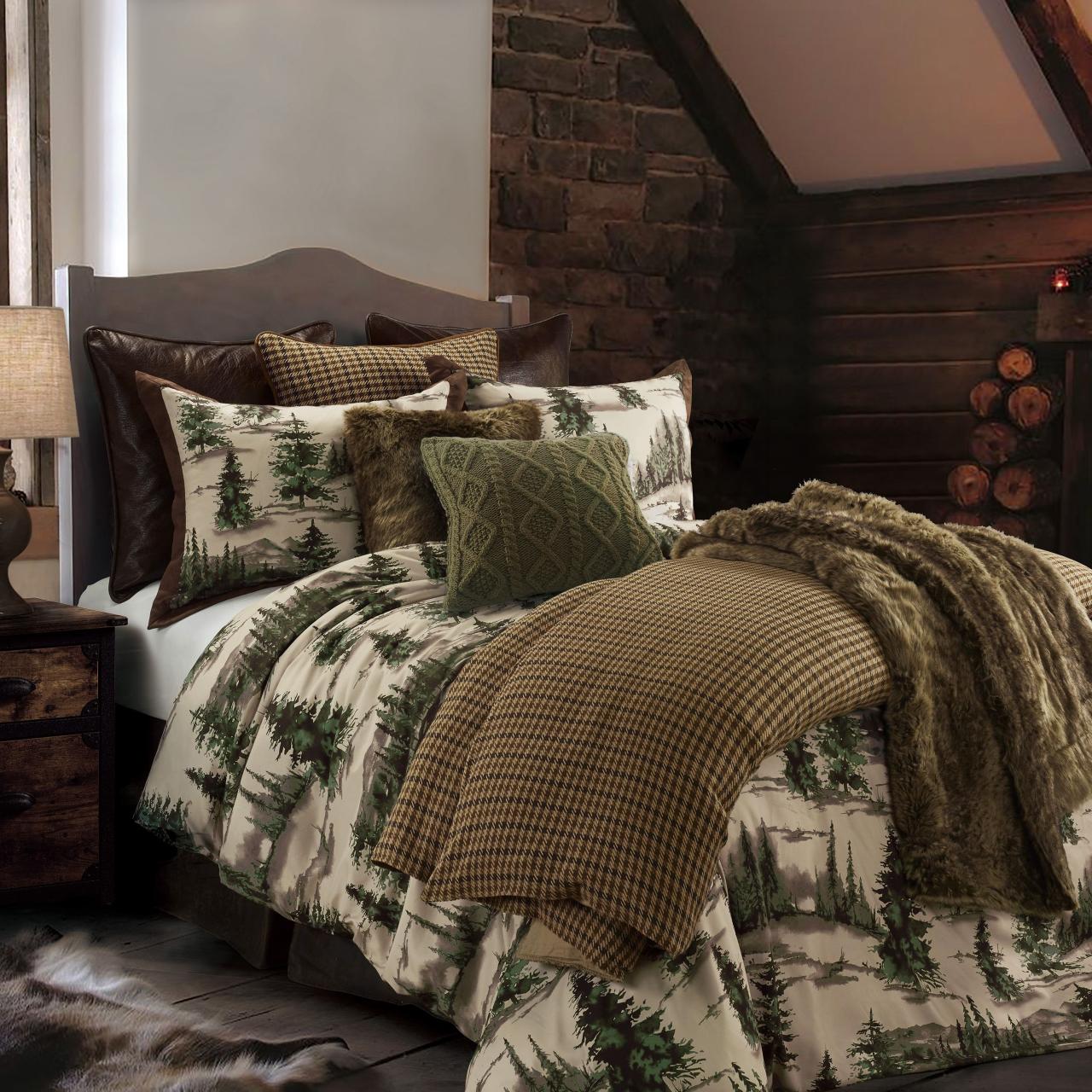 Bedroom red gray retreat mountain rustic interior decorators designers email
