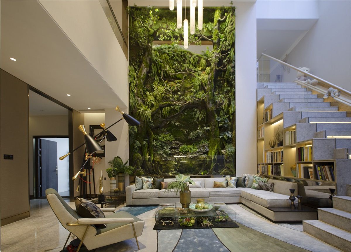 Urban Jungle Oasis: Greenery and Nature in Living Room Design Ideas
