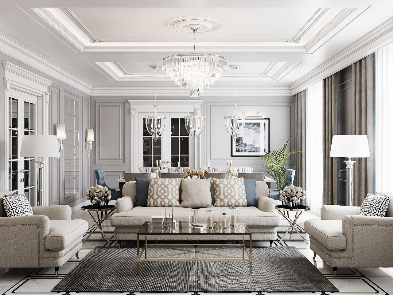 Living room neutral classic modern contemporary tones