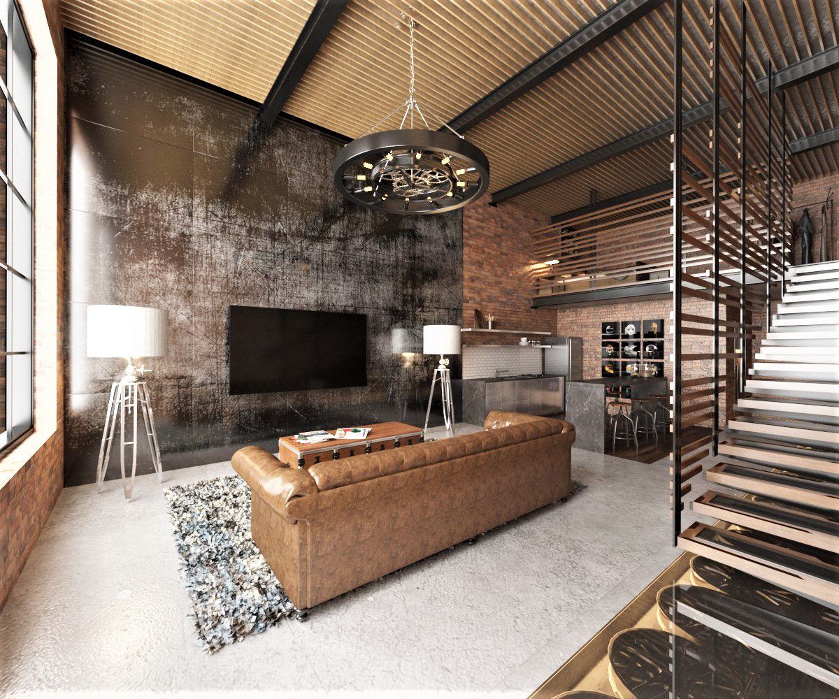 Industrial Glam: Warehouse-Inspired Living Room Design Ideas
