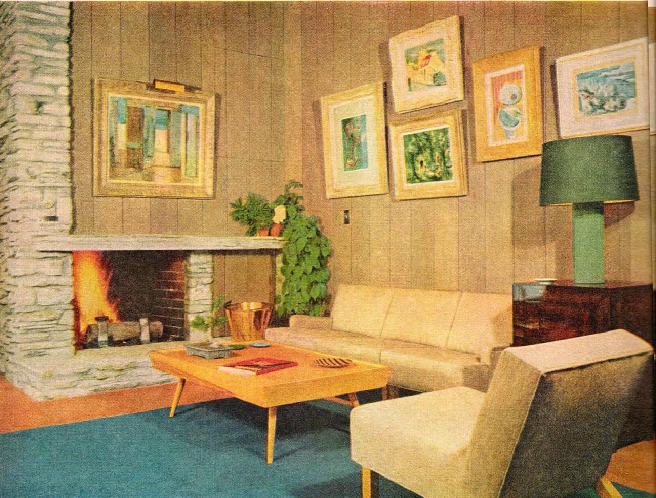 Mid century modern living room stylish style wall lighting sofa idea setting geometric patterns brick colors different fb beautiful tables