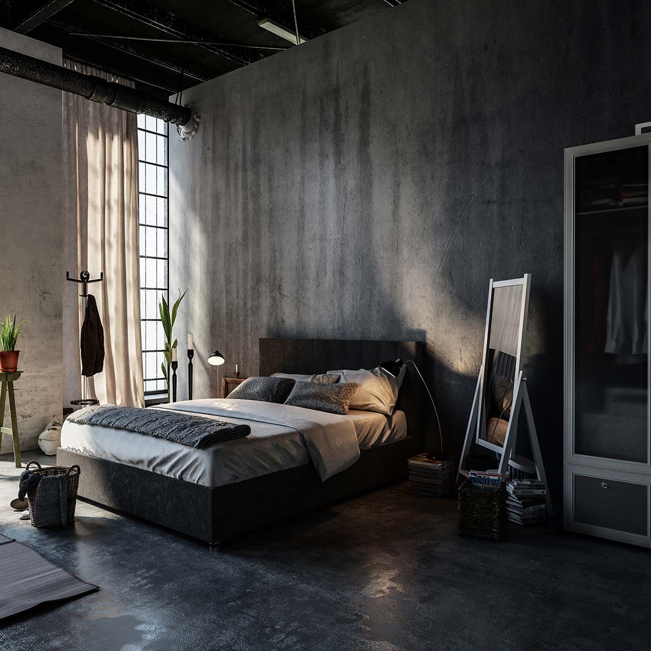Bedroom urban wall modern decor style men industrial chic minimalist cool grey amazing idea wallpaper decorated touches even interior room
