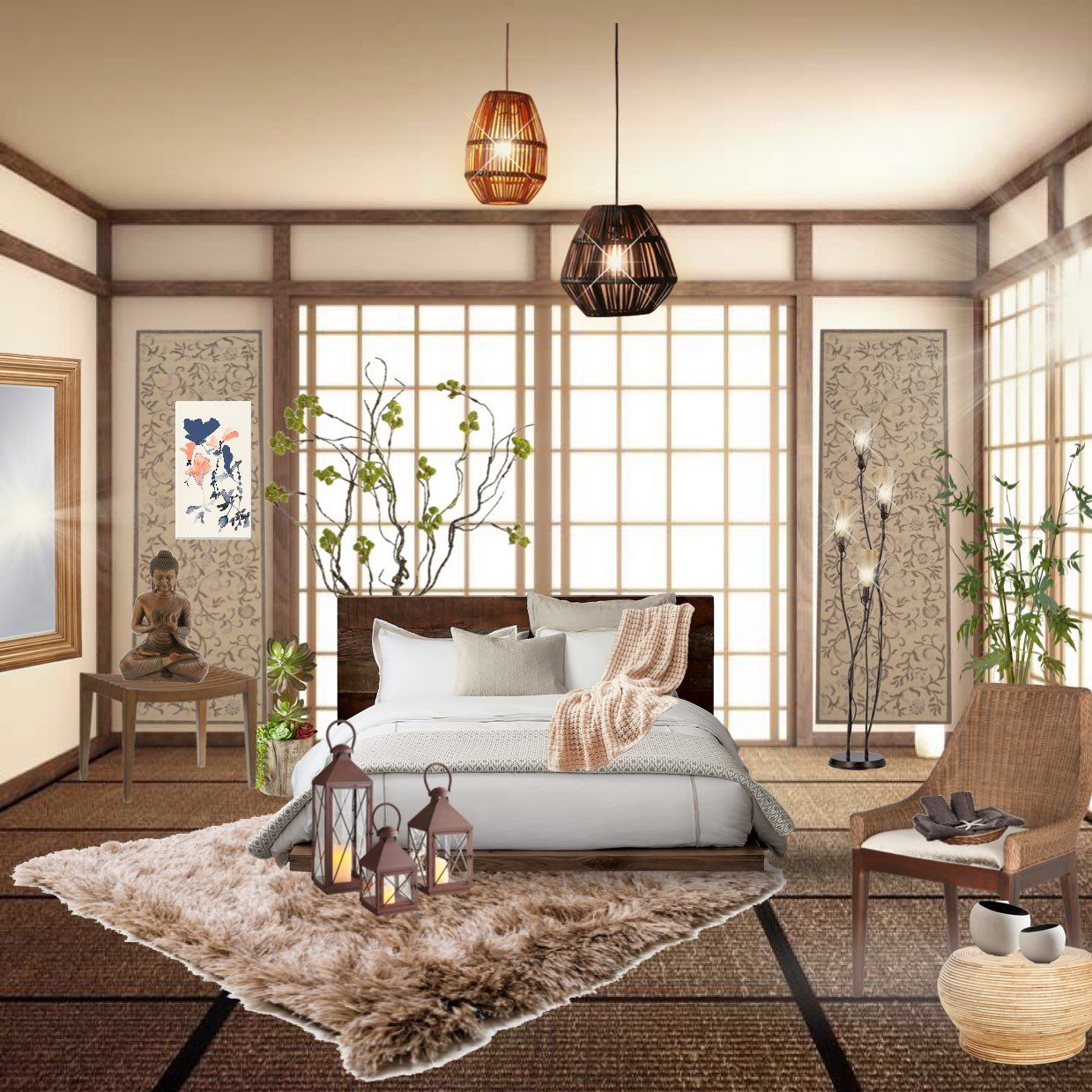 Japanese Zen Bedroom Design for Tranquility
