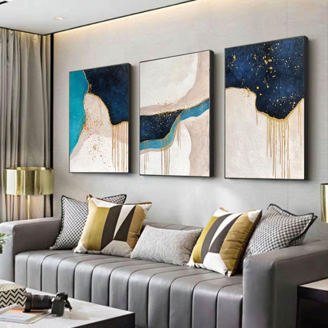 Wall canvas oversized piece overstock cheap room pieces set living decor wrapped painted modern paintings decoration hand cool house oliver