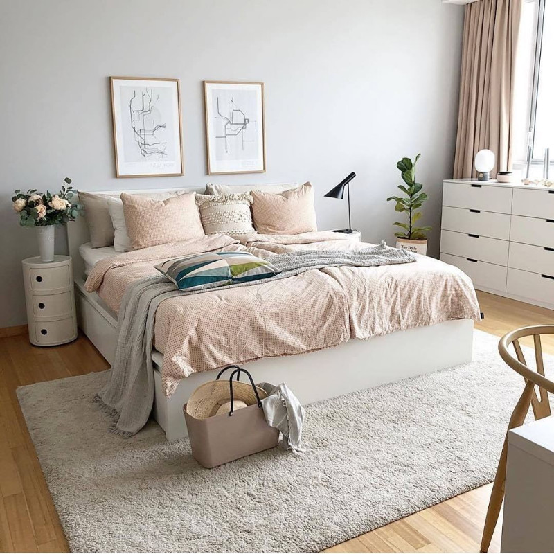 Bedroom scandinavian pink cozy bedrooms room dusty interior walls rose soft natural wall accent brown modern read