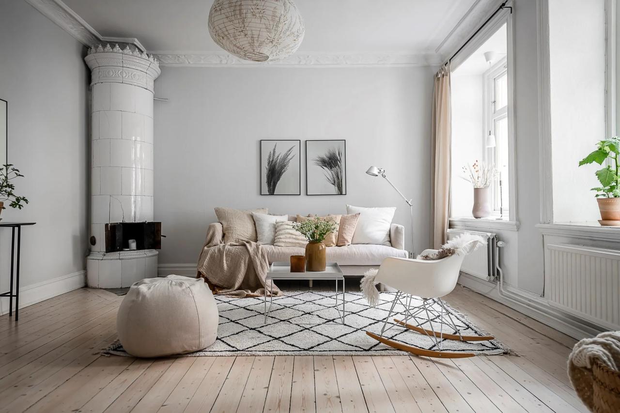 Living room scandinavian minimalist sortra interior