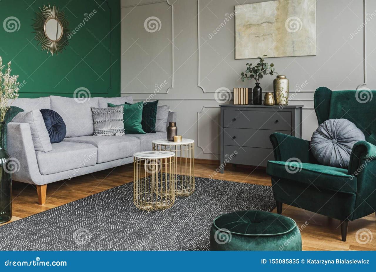 Emerald Green And Grey Living Room Ideas