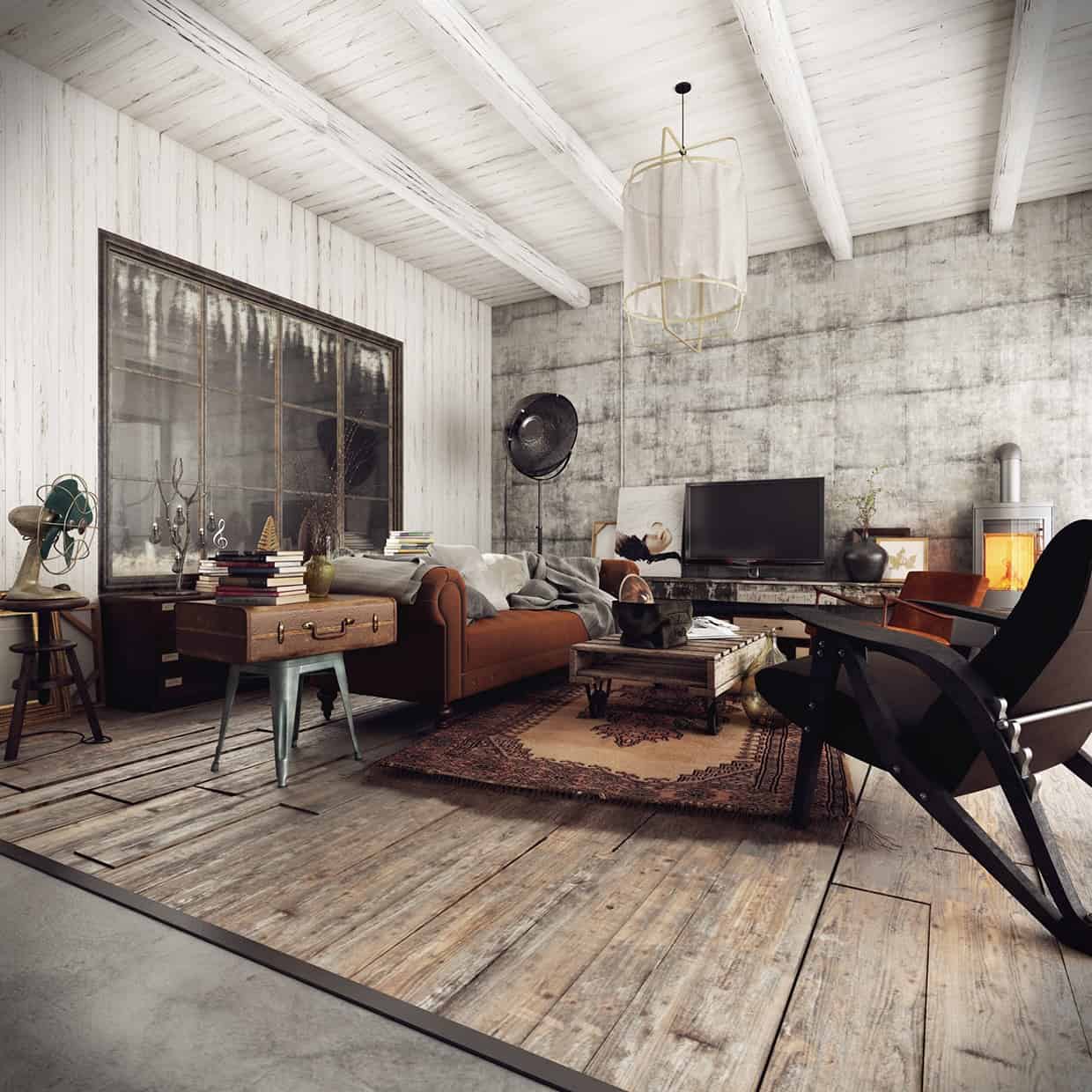 Vintage Industrial: Retro-Inspired Industrial Living Room Design Ideas